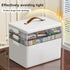 3-Tier CTIME Medicine Organizer - Portable Medicine Cabinet with Leather Handle, Empty First Aid Kit for Home