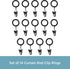 Kenney Petit Window Curtain Clip Rings - 14-Pack, Black
