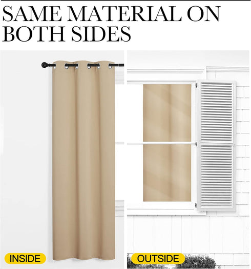 NICETOWN Biscotti Beige Room Darkening Curtain, 55x78 inches, 1 Piece, Modern Design for Kid's Room