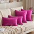 MIULEE Pack of 2 Soft Hot Pink Decorative Velvet Throw Pillow Covers, 18x18 Inch for Sofa, Bedroom