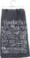 Primitives by Kathy Black and White Hand-Lettered Dish Towel, 28 x 28-Inch, Pumpkin Pie
