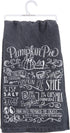 Primitives by Kathy Black and White Hand-Lettered Dish Towel, 28 x 28-Inch, Pumpkin Pie