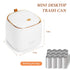 PANDENNER Countertop 10 Mini Trash Can with Rolls of Trash Bags,Tiny Desk Trash Cans with Press Type Lid, Desktop
