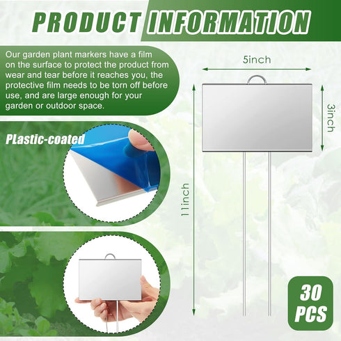 30 5'' 3'' 11'' Landhoow Pcs Large Garden Plant Markers Metal Plant Labels Sign x with Stake Weatherproof Waterproof
