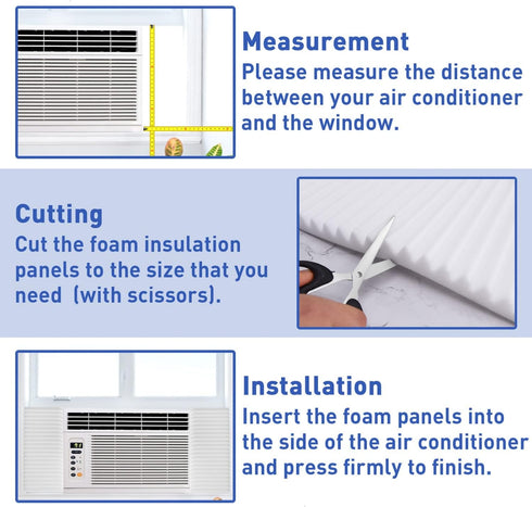 YoleShy Window Air Conditioner Side Panels, Foam Insulation Kit for AC Units, Pack of 2, 17 X 9 X 1 inch, White