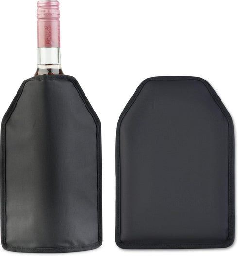 High Quality Solid Gel Wine Cooler Sleeve - Reusable Wine Bottle Sleeve, Black