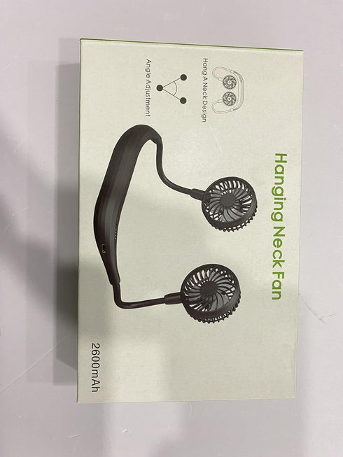 AMACOOL Neck Fan - Battery Operated Neckband Fan, Hands-Free Wearable Personal Fan for Hot Flashes, Travel (Black)