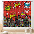 Superhero City Curtains for Kids - Red Spider Web Cityscape Blackout Window Curtains for Baby Room, 2 Panel Sets