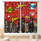 Superhero City Curtains for Boys, Red Spider Web Cityscape Blackout Window Curtains, 2 Panel Sets for Baby Room,
