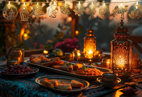 Hying 5.4Ft Ramadan String Lights Moon Star Lantern Lights for Window Wall Decorations, LED Eid Mubarak String Light