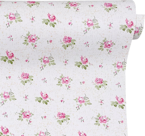 SimpleLife4U Pink Rose Furniture Protect Paper - Removable Shelf Liner for Kitchen Cabinet Dresser Drawer Covering