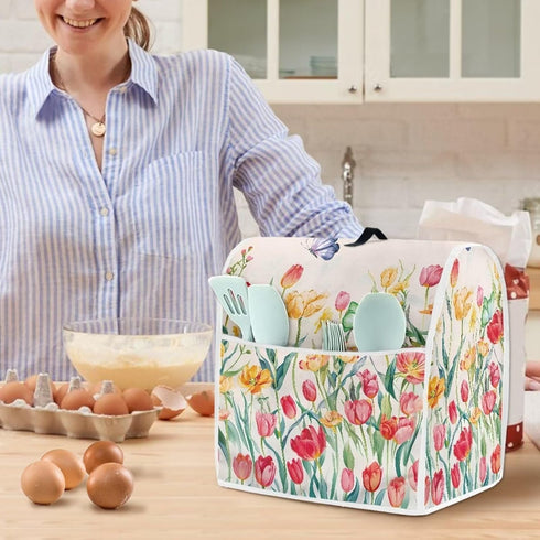 Floral Stand Mixer Cover for Kitchen Aid Mixers, Accessories with Pockets, Suitable for Kitchen Mixer Cover