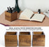 Remote Control Holder Caddy, Acacia Wood Organizer for Table, Vintage Farmhouse Desk Caddy (Brown)