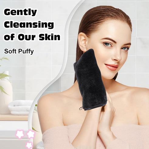 PHOGARY 6 Pack 7.8"x5.1" Microfiber Face Washcloths Facial Wash Mitts, Soft Flannel Towel for Washing Face, Reusable