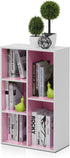 Furinno 5-Cube Open Shelf, Reversible, White/Pink 11069WH/PI