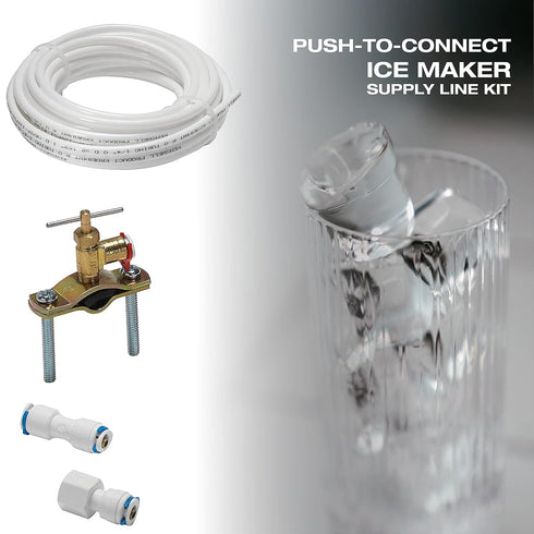 Homewerks 7252-25-14-PTC Ice Maker Supply Line and Humidifier Installation Kit, 1/4-Inch x 25ft Push to Connect Tube
