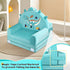 Cozy Dinosaur Kids Sofa Bed with Removable Washable Cover & Magic-Tape Backrest Foldable Toddler Chair, Crystal Velvet