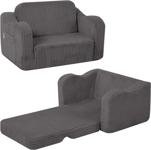 MeMoreCool Toddler Chair Comfy for 1-3 Years Old, Corduroy Kids Couch Bed