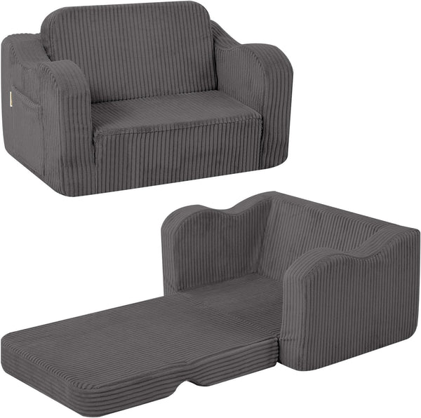 MeMoreCool Toddler Chair Comfy for 1-3 Years Old, Corduroy Kids Couch Bed