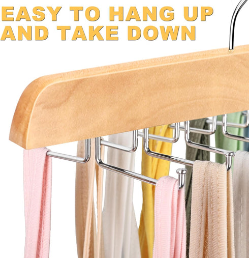 Tank Top Hanger with Premium Wood, 20 Large Capacity, Space Saving, 360 Degree Rotating Foldable Hooks