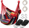 Hammock Chair Hanging Rope Swing Seat for Indoor Outdoor, Sturdy Cotton Weave