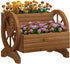 PULIJIAJU Wooden Wagon Planter Flower Cart with Wheels Garden Box Garden Planter, Decorative Planter for Flowers Herbs