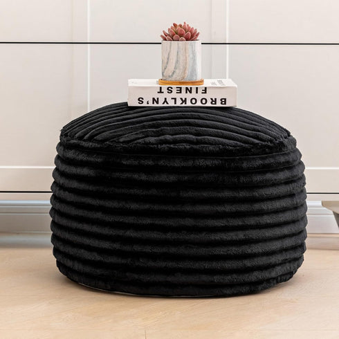 20x20x12 Inches Asuprui Pouf Ottoman Unstuffed Ottoman Foot Rest Floor Pouf Round Bean Bag Chair Foldable Floor Chair