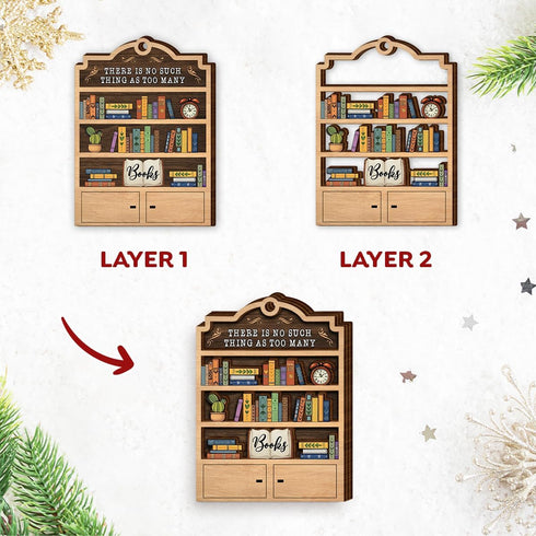 2025 Book Christmas Ornament - Wooden Books Ornaments for Christmas Tree - Book Lovers Gifts for Readers, Women, Men