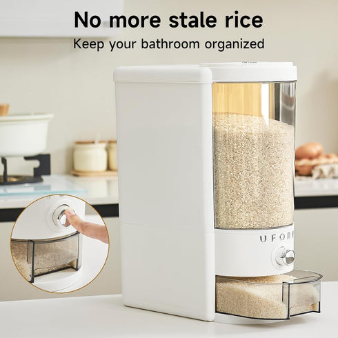 20 lbs Rice Dispenser | Large Rice Storage Container for Kitchen&Pantry - Space-saving, Moisture & Pest-proof, BPA-Free