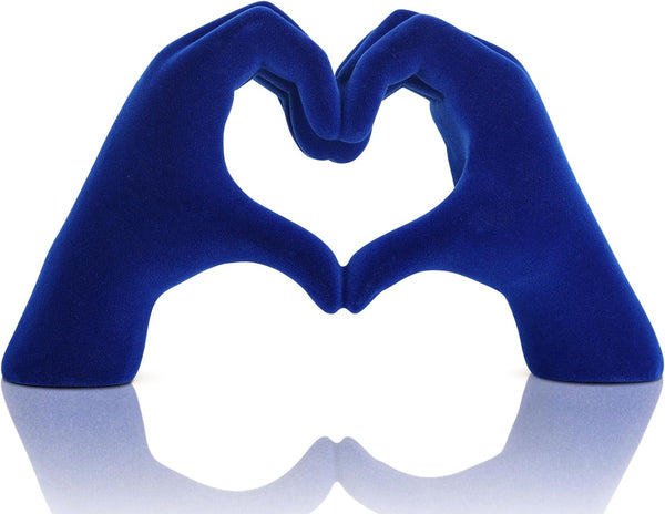 Heart shaped hand carved decorative aesthetics, blue heart shaped bookshelf decor, office