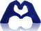 Heart shaped hand carved decorative aesthetics, blue heart shaped bookshelf decor, office