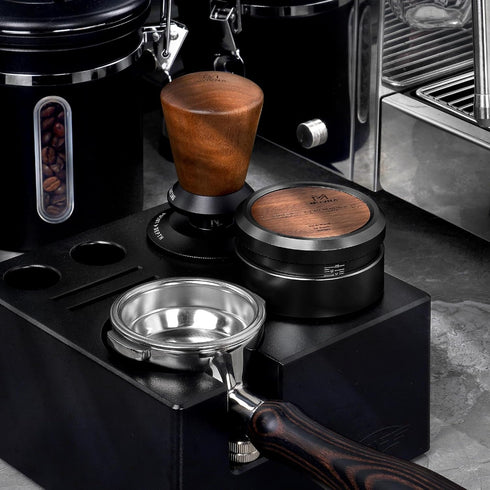 51mm Espresso Distributor, Slow Rebound Coffee Leveler Tool with Stainless Steel 2 Blade Base, Fits 51mm Portafilters
