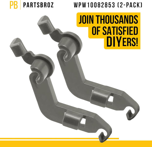 PartsBroz WPW10082853 Tine Pivot (2-Pack) - Compatible with Whirlpool KitchenAid Kenmore Dishwasher Replacement Parts