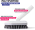 Replacement Bristle Brush Head for Extendable Tub Tile Shower Scrubber (1x Bristle Brush Gray) Non-Scratch