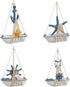 Juvale Mini Wooden Sailboat Models for Nautical Decor - 4 Pack, 4.4