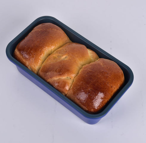 Set of 2 Haze Blue Loaf Pans, Non-Stick Coating Royal Blue Carbon Steel, 9x5 Inch for Home Baking
