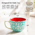 24oz Set 4, DOWAN Mosaian Soup Mugs, Large Coffee Mugs of Soup Mugs With Handles, Ceramic Mugs