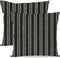 PANDICORN Outdoor Throw Pillow Covers 18x18 Inch Set of 2, Black Geometric