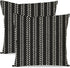 PANDICORN Outdoor Throw Pillow Covers 18x18 Inch Set of 2, Black Geometric