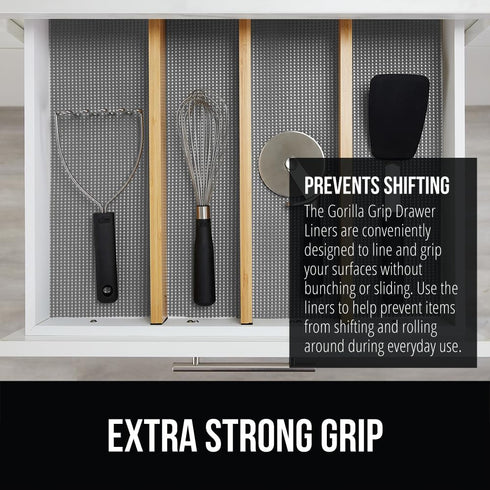 Gorilla Grip Drawer Shelf and Cabinet Liner, Thick Non-Adhesive Liners Protect Kitchen Cabinets, Cupboard, Bathroom