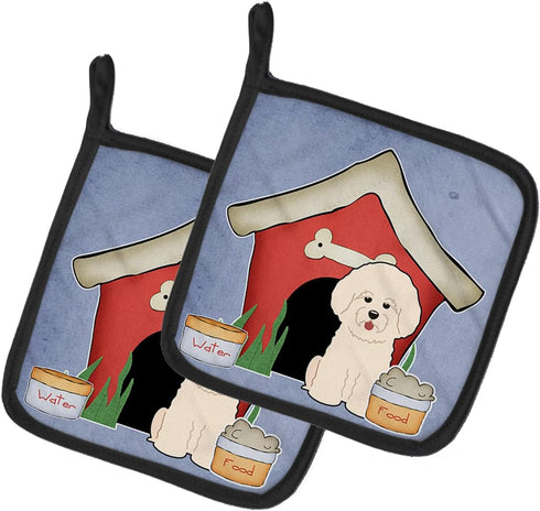 Caroline's Treasures BB2829PTHD Bichon Frise Pair of Pot Holders, Kitchen Heat Resistant, 7 1/2 x 7 1/2