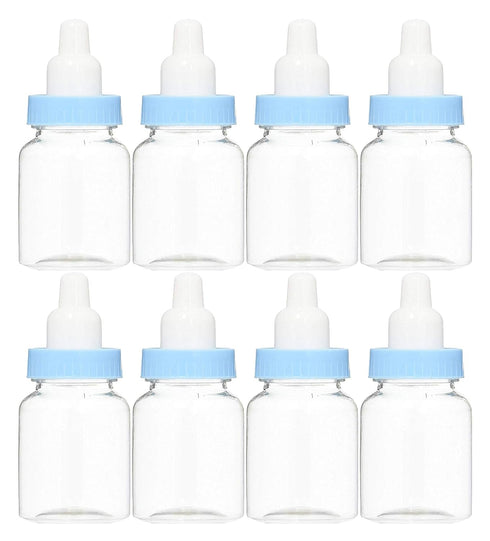 Baby Shower Favor - 36 Pack Mini Milk Bottle Party Gift Bag Boxes 1.5" x 3.5" - Baby Shower Candy Jar (Blue)