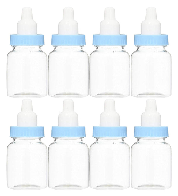 Baby Shower Favor - 36 Pack Mini Milk Bottle Party Gift Bag Boxes 1.5" x 3.5" - Baby Shower Candy Jar (Blue)