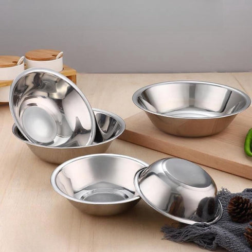 Stainless Steel Mixing Bowl - Flat Bottom Wide for Larger Capacity, Ecofriendly, Reusable, Heavy Duty 8.7" Set of 3