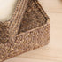 Hipiwe Set of 2 Flat Woven Wicker Storage Bins with Lid, Natural Seagrass Basket, Multipurpose Home Boxes for Shelf