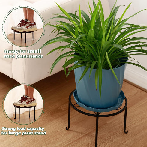 DEELF OUTLET 6-pack 9" Large Metal Plant Stands Indoor Outdoor Rustproof Iron Potted Plant Holder Heavy-duty Round