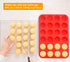 Walfos Mini Silicone Muffin Pan - 24 Cups, Non-stick Baking Pan, BPA Free and Dishwasher Safe