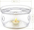 Teabloom Universal Tea Warmer (Large Size - 6 in / 15 cm Diameter) - Handcrafted with Heat Proof & Lead-Free Glass - Tealight Candle Included