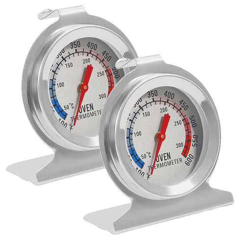 2 Pack Oven Thermometer, Instant Read Stainless Steel Grill Thermometer, 50-300 C/100-600 F for Cooking