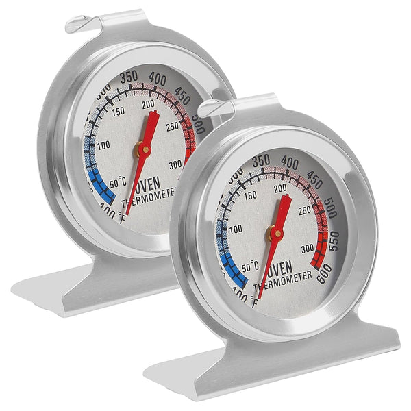 2 Pack Oven Thermometer, Instant Read Stainless Steel Grill Thermometer, 50-300 C/100-600 F for Cooking